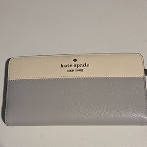 Kate Spade Madison Cream and Gray Leather Wallet